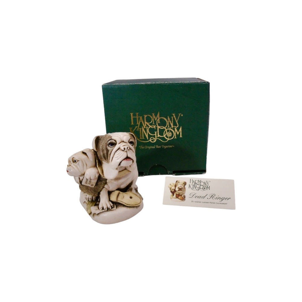 1999 Bull Dog Trinket Box Harmony Kingdom Dead Ringer Edition 1 #TJHO3 Box Fig.